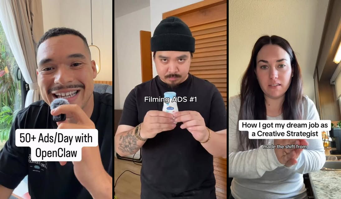 AI-powered UGC creation dashboard showing multiple user-generated content ads being produced automatically at scale